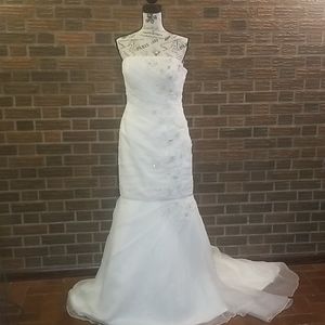 2 piece ivory wedding dress